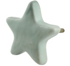 Solid Sage Green Star Ceramic Cabinet Knob